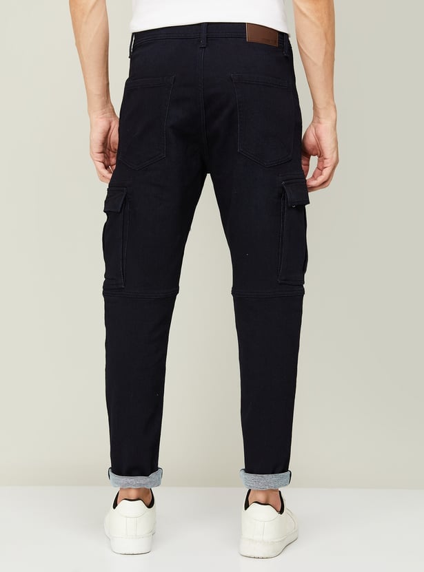 Men Solid Cargo Fit Jeans – Buzz Shop