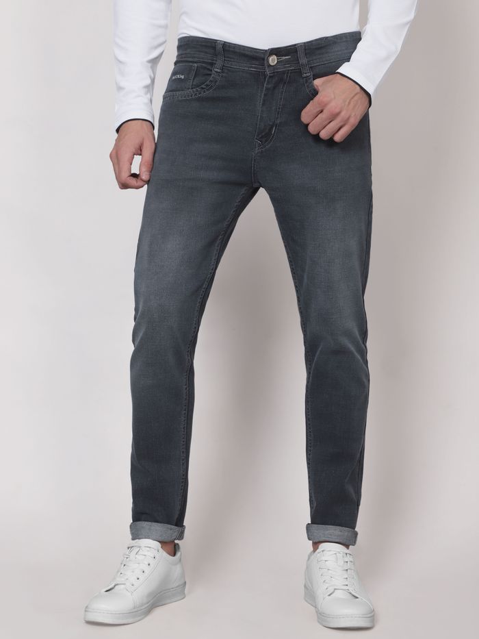 Ash Grey Raw Washed Jeans For Men – Buzz Shop