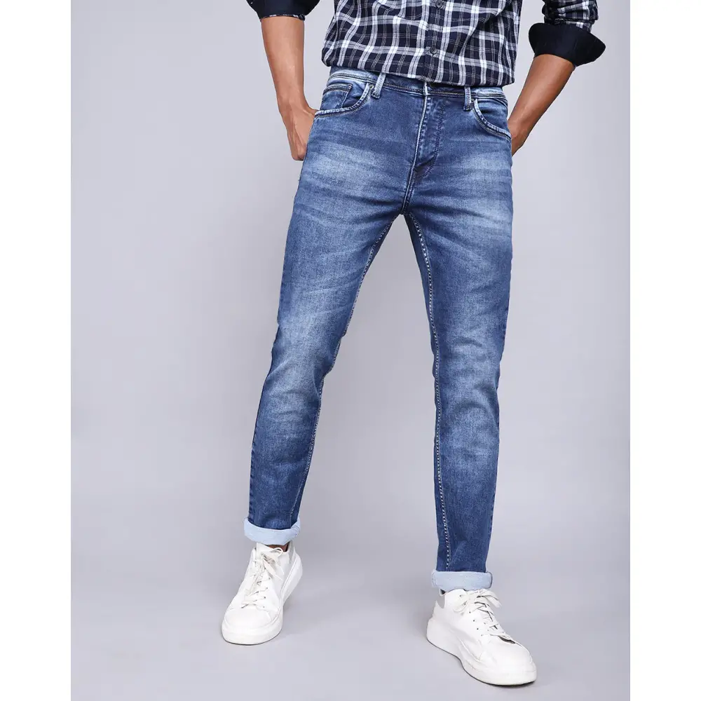 Washed Mid Blue Fit Jeans – Buzz Shop