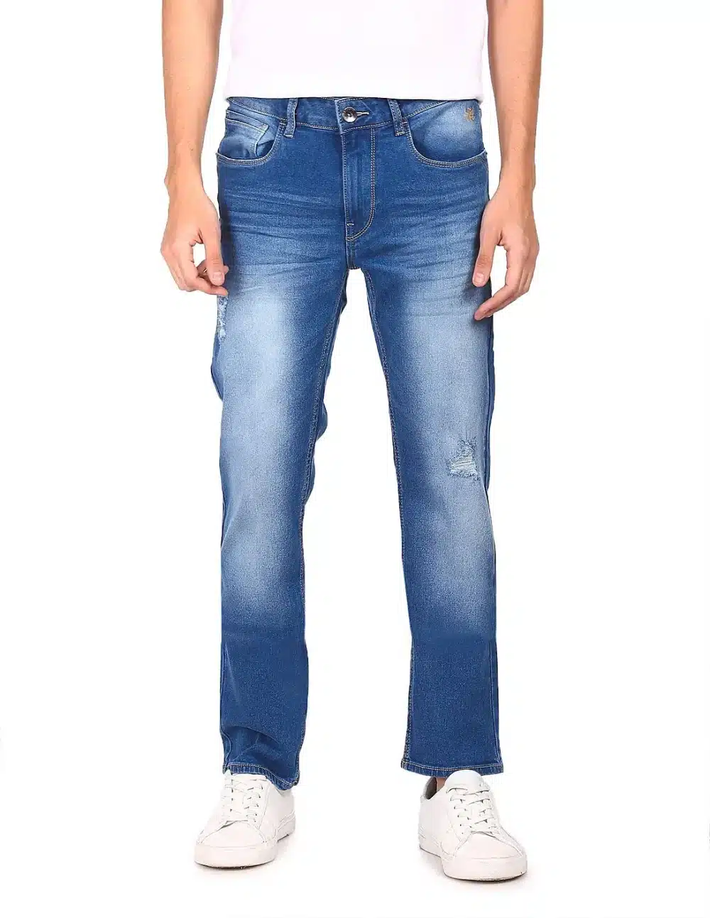 Men Blue Slim Tapered Fit Mid Rise Jeans