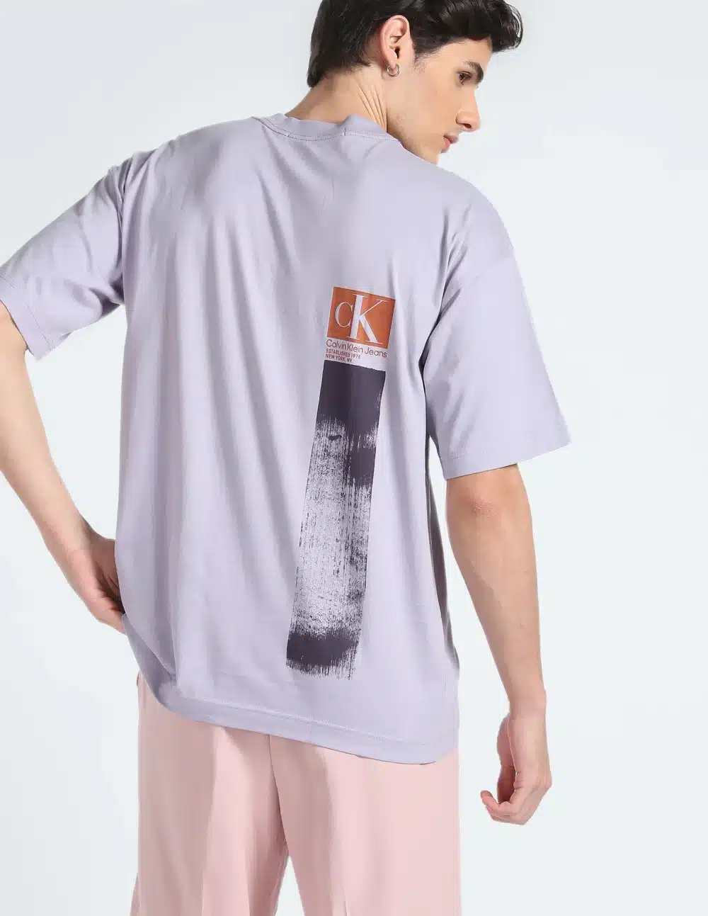 Purple Graphic Print Oversized T-Shirt For Men's