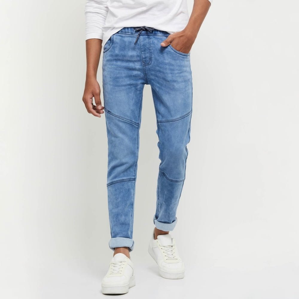 Boys Faded Slim Fit Elasticated Jeans