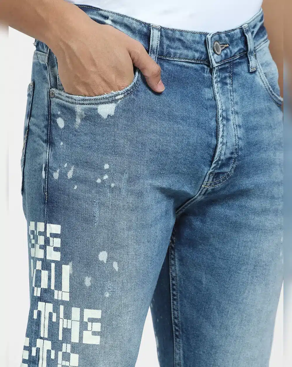 Blue Low Rise Distressed Anti Fit Jeans - Image 5