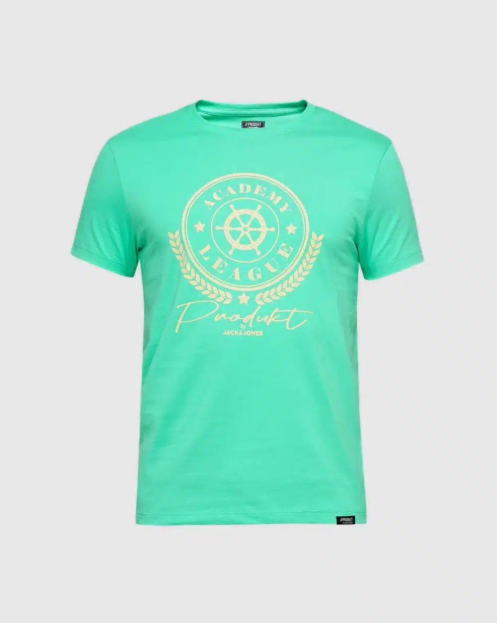 Green Printed Crew Neck T-Shirt For Men's - Image 6