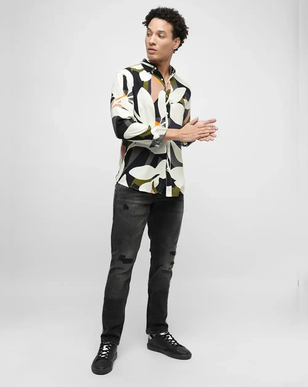 Green Printed Full Sleeves Shirt - Image 5