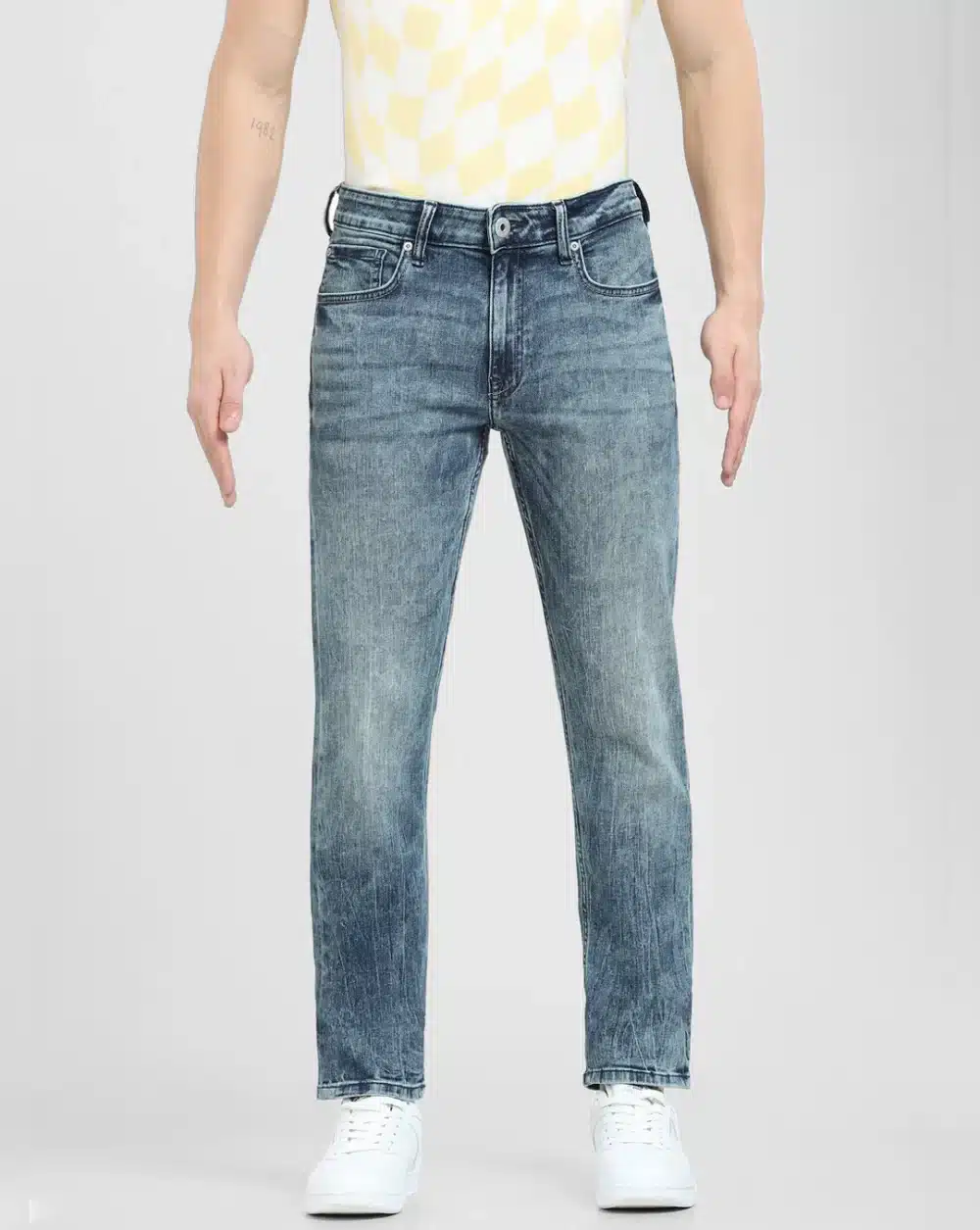 Blue Low Rise Washed Glenn Slim Jeans - Image 6