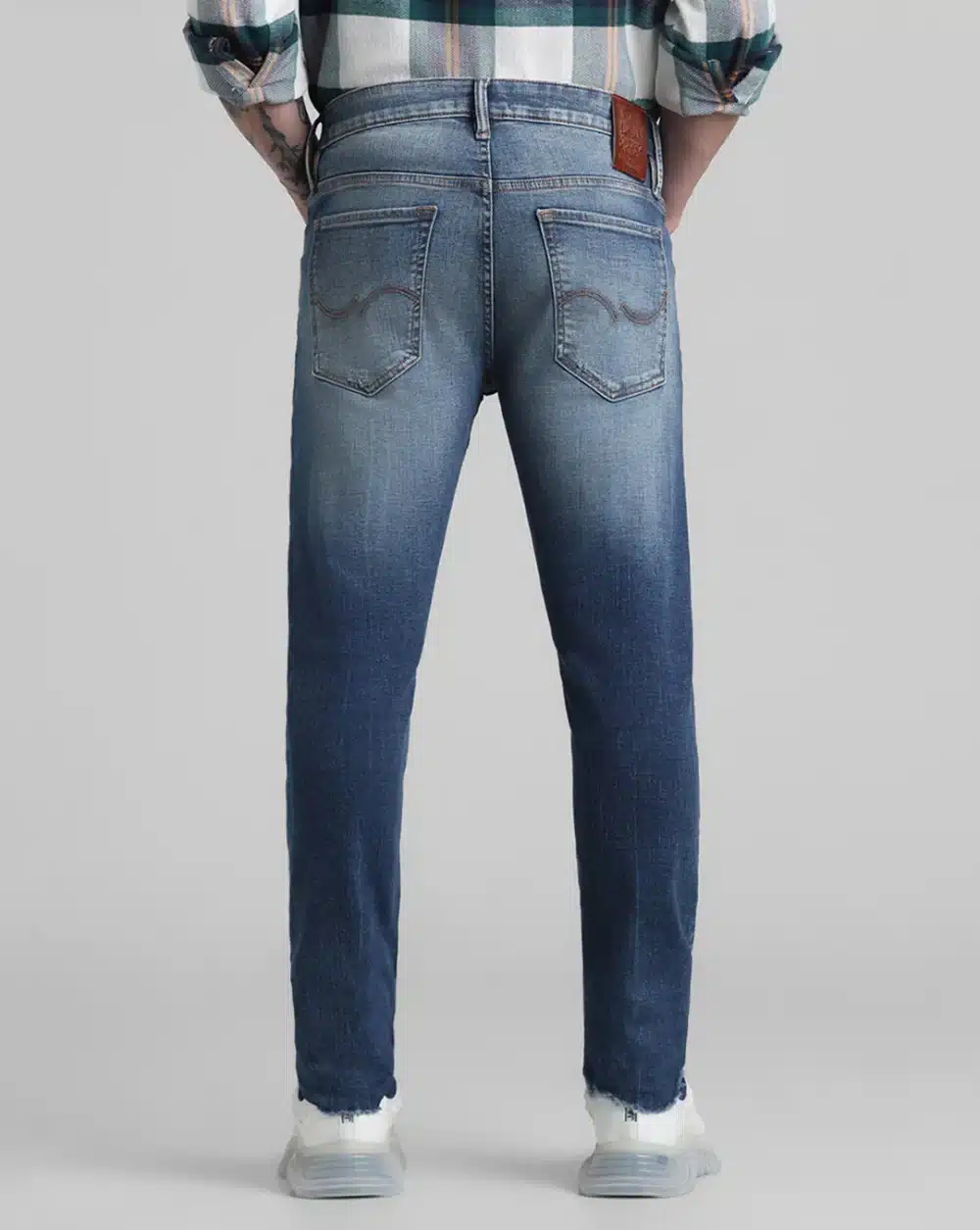 Dark Blue Low Rise Distressed Ben Skinny Jeans - Image 3