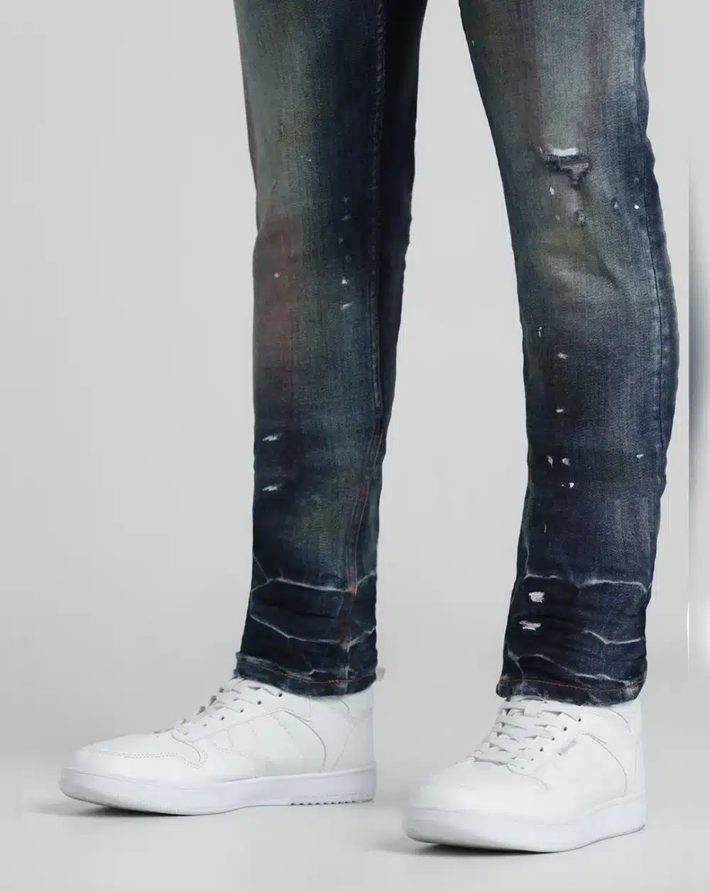 Dark Blue Low Rise Distressed Glenn Slim Fit Jeans - Image 6