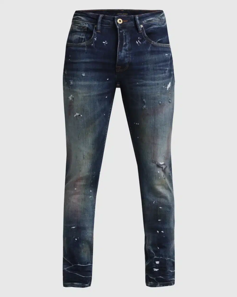 Dark Blue Low Rise Distressed Glenn Slim Fit Jeans - Image 8