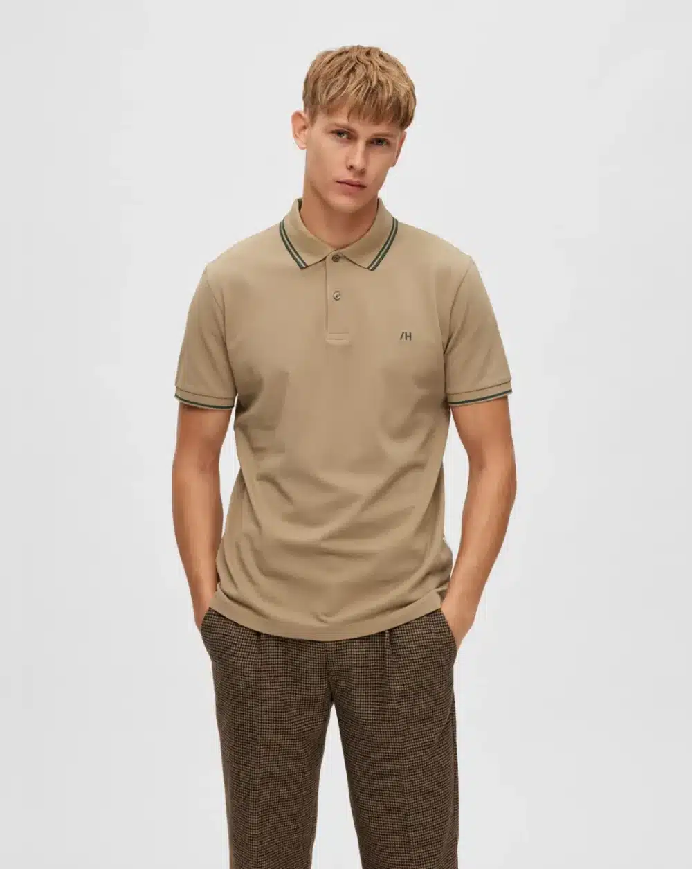 Brown Organic Cotton Polo T-Shirt For Men's - Image 2