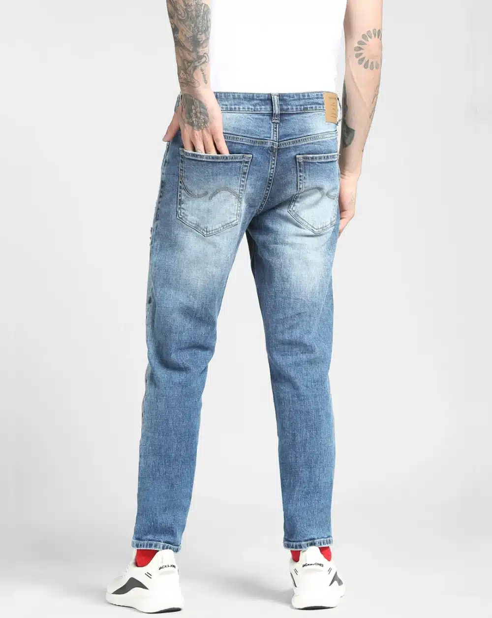 Blue Low Rise Glenn Ripped Slim Jeans - Image 4