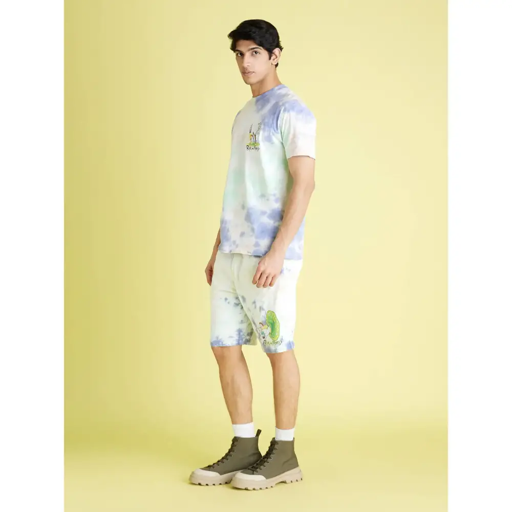 Green Tie and Dye Cotton T-Shirt For Men's - Image 2