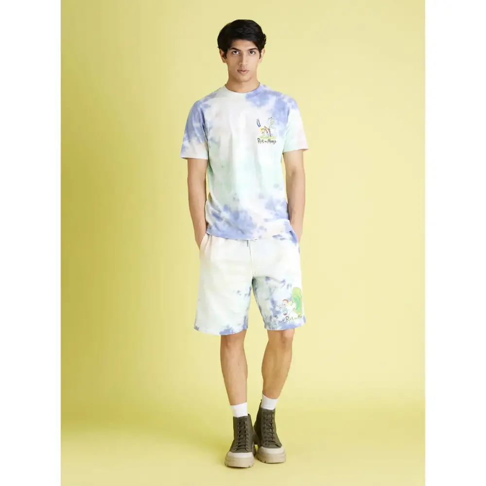 Green Tie and Dye Cotton T-Shirt For Men's - Image 3