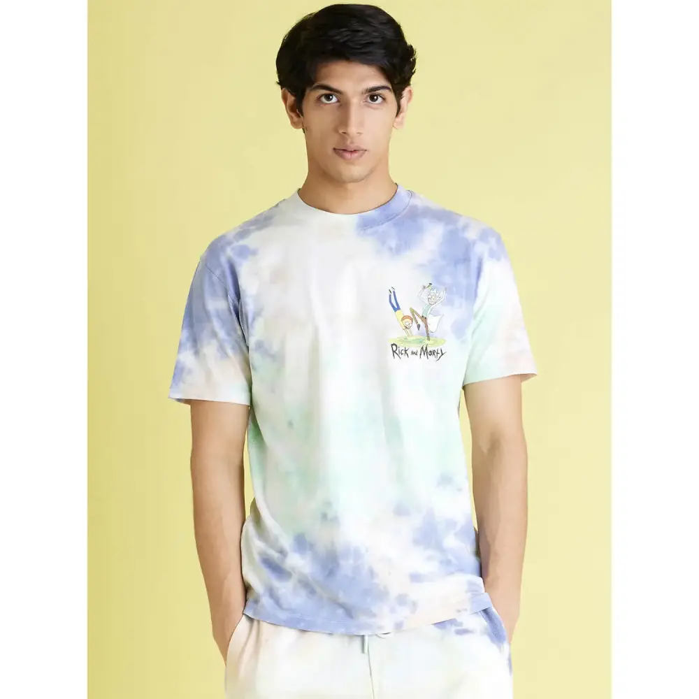 Green Tie and Dye Cotton T-Shirt For Men's