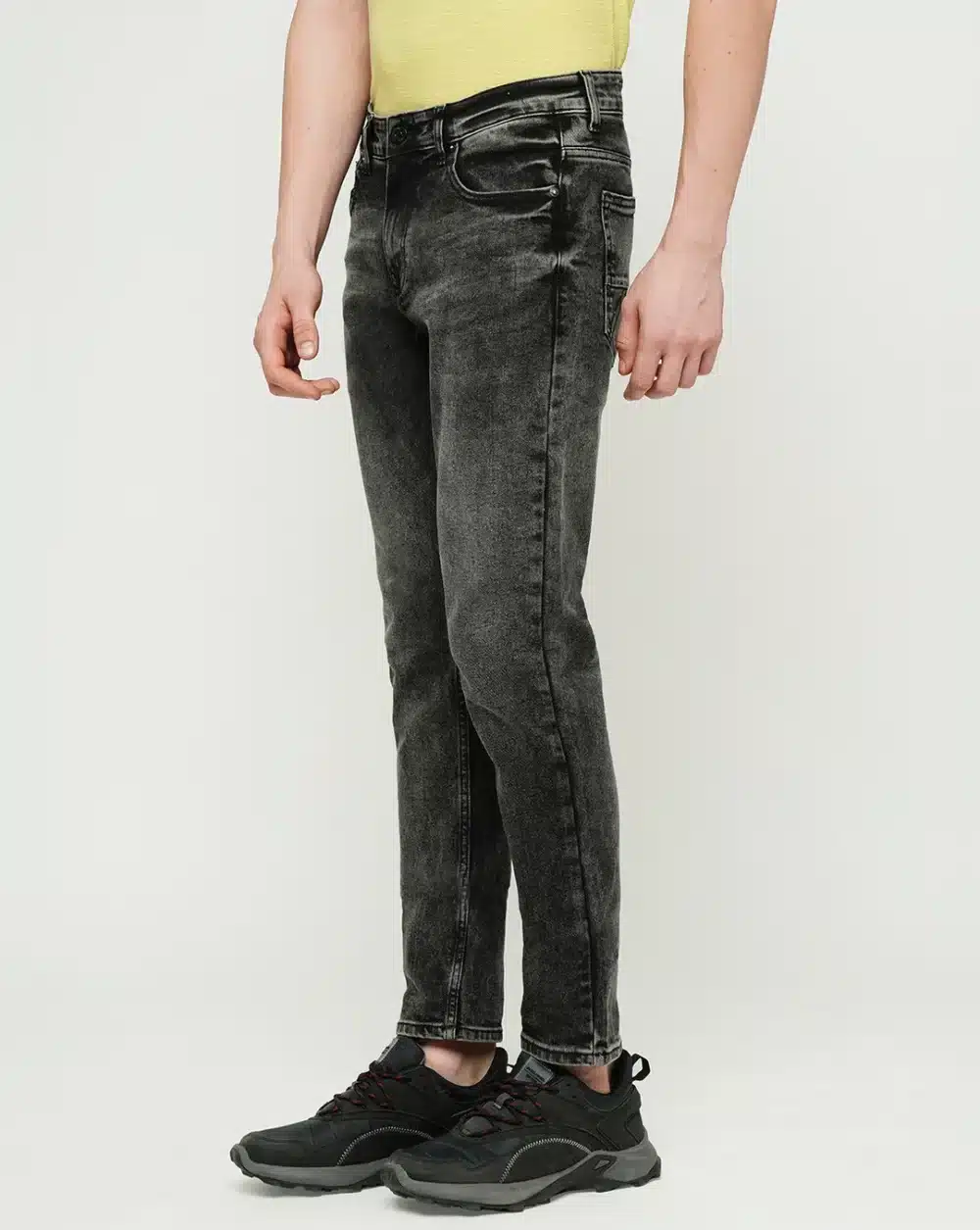 Grey Mid Rise Washed Slim Fit Jeans - Image 3