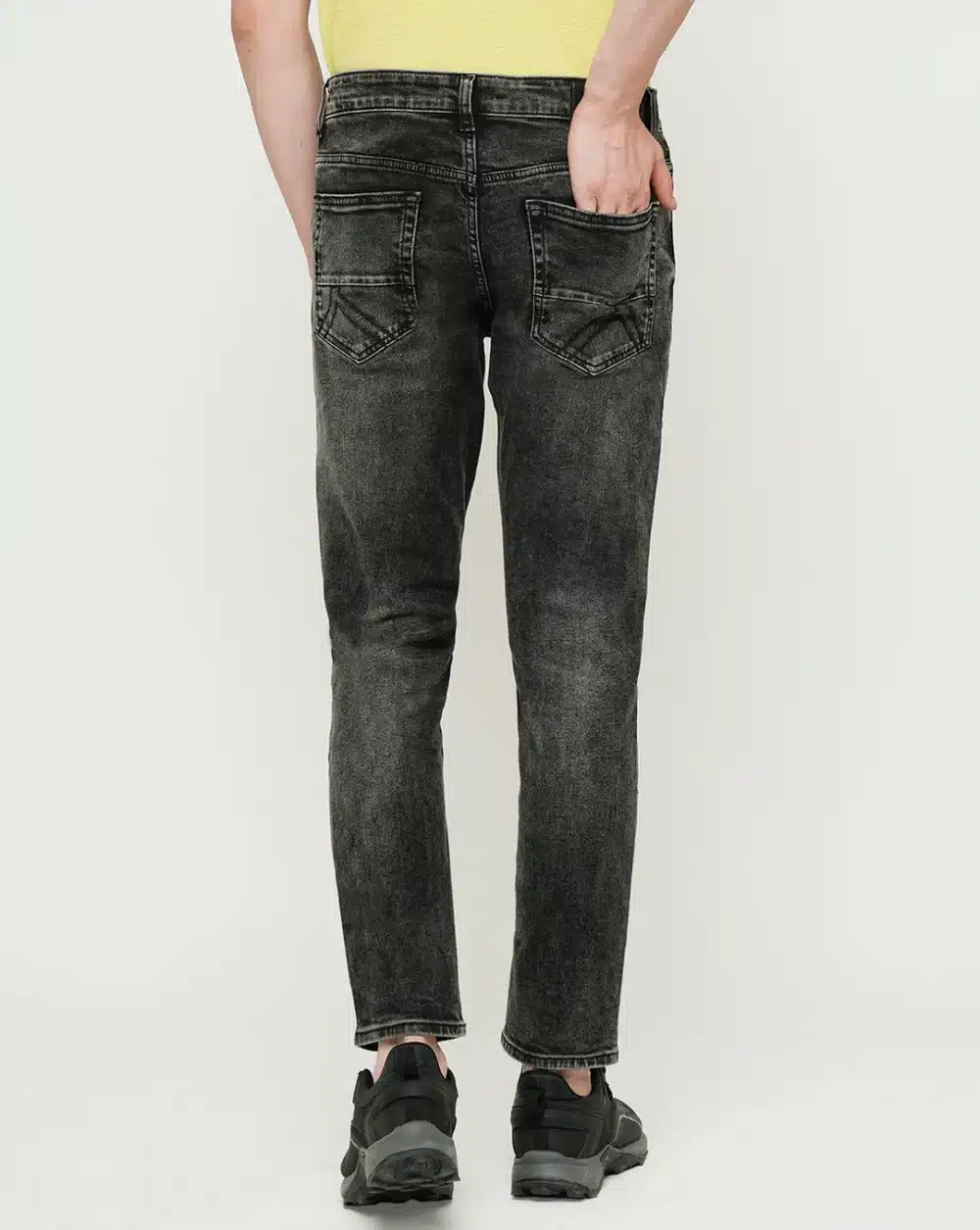 Grey Mid Rise Washed Slim Fit Jeans - Image 4