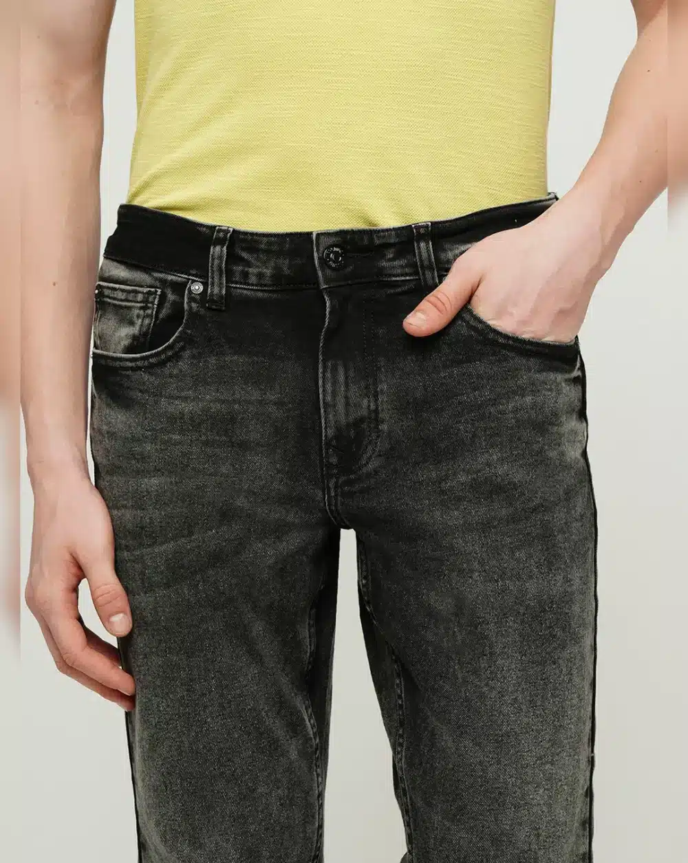 Grey Mid Rise Washed Slim Fit Jeans - Image 7