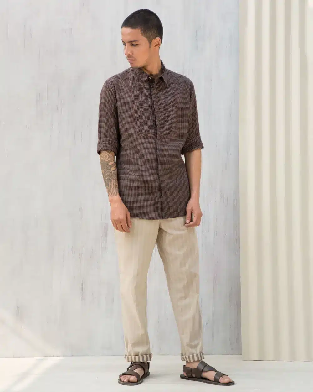 Yoke Check Shirt For Men - Image 5