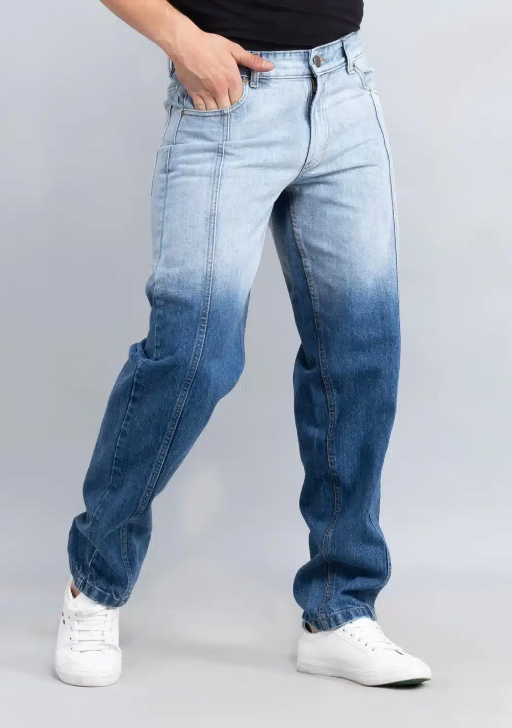 Blue Dual Shade Straight Fit Men's Jeans - Image 4