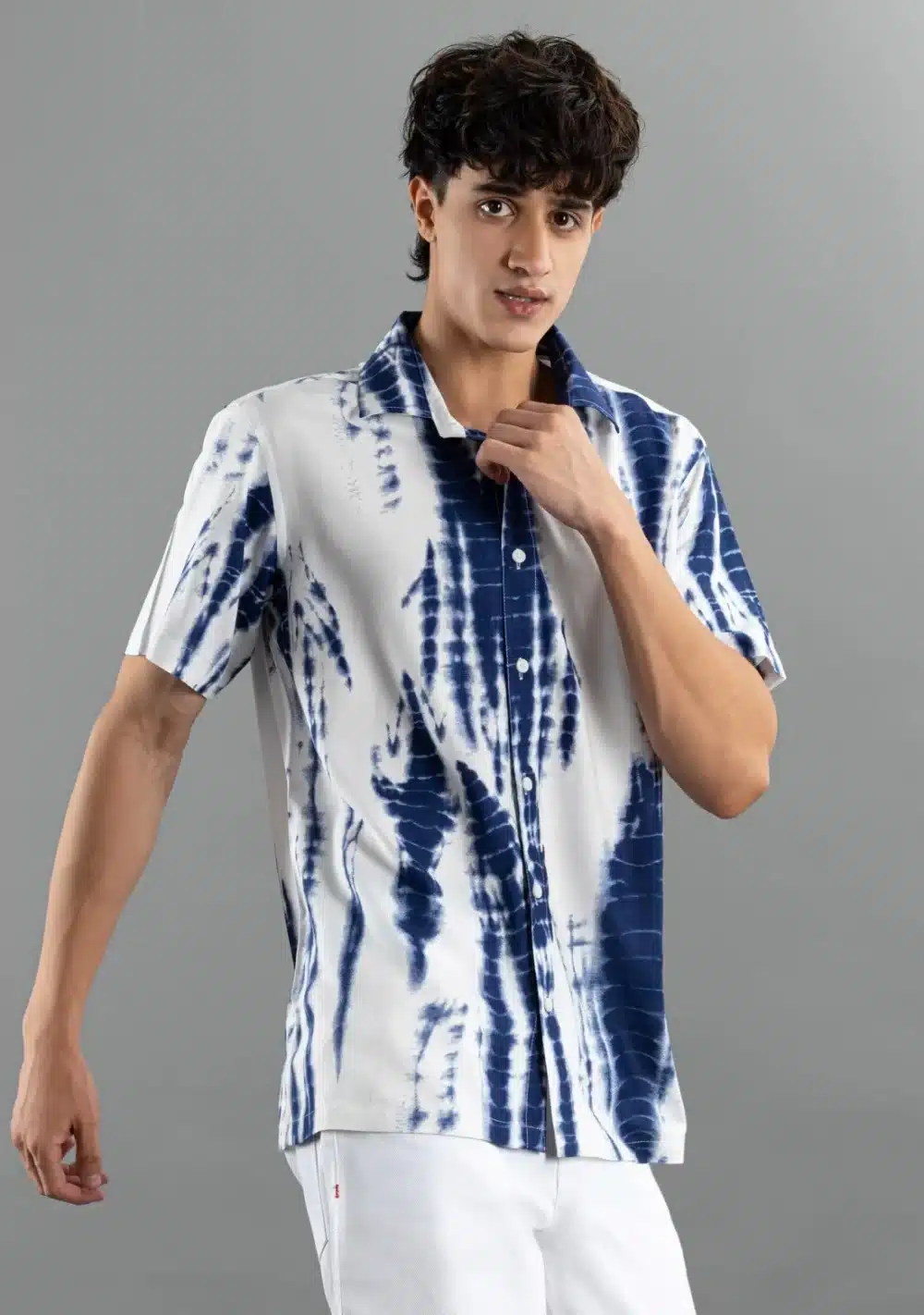 Tie and Dye Print Regular Fit Rhysley Men's Shirt - Image 3