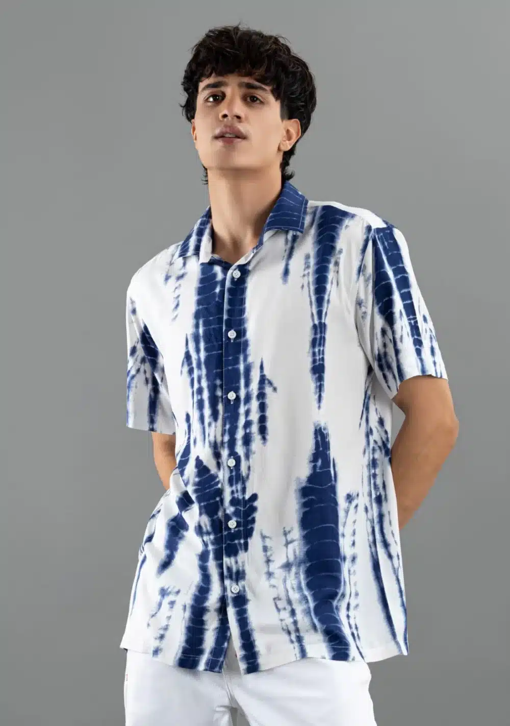 Tie and Dye Print Regular Fit Rhysley Men's Shirt - Image 4