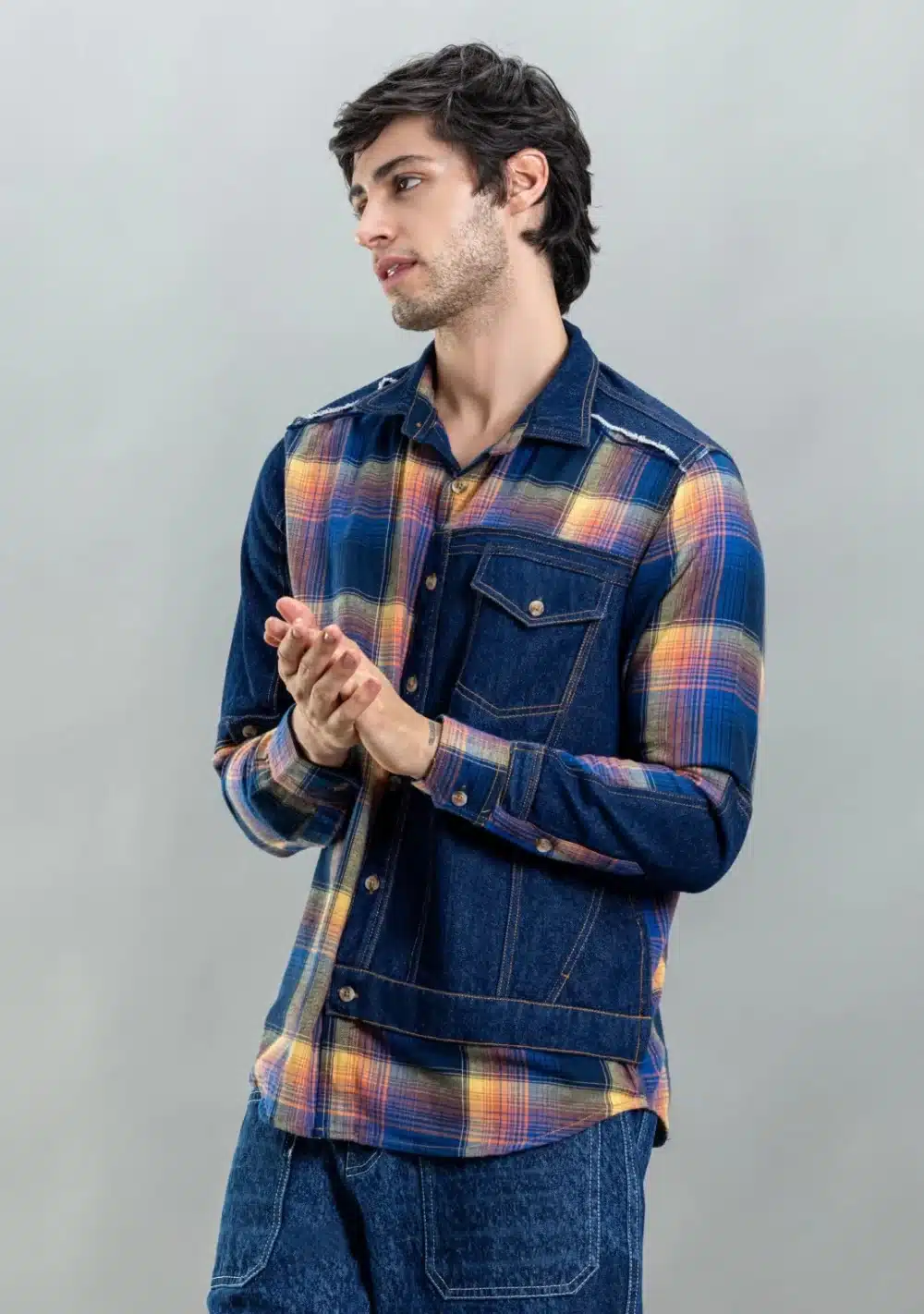 Multi Colour Regular Fit Rhysley Men's Cotton Check Shirt - Image 3