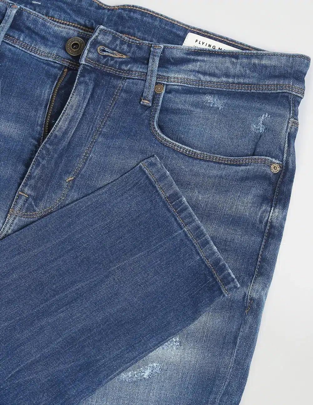 Mid Rise Stone Wash Distressed Jeans - Image 3