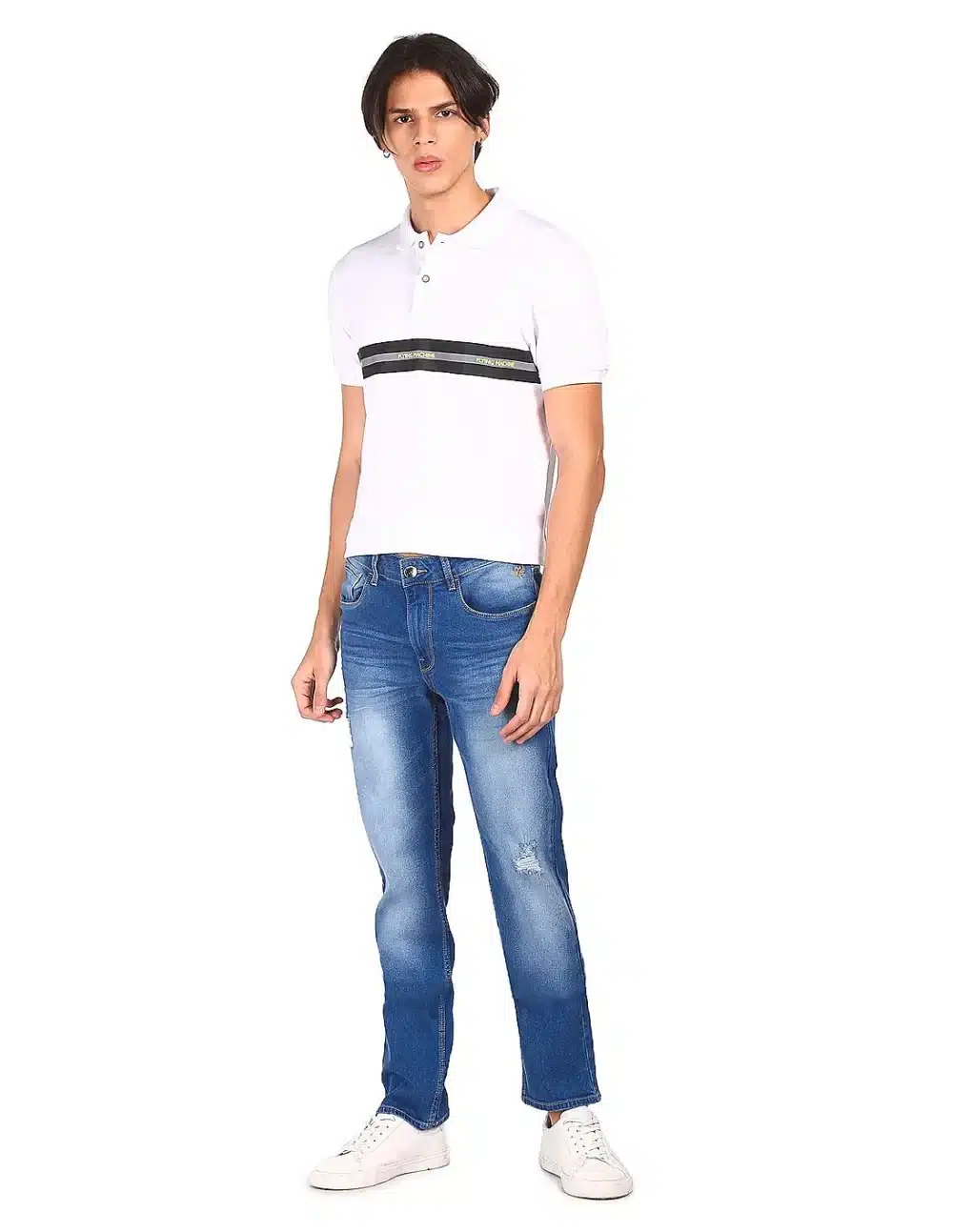 Men Blue Slim Tapered Fit Mid Rise Jeans - Image 2