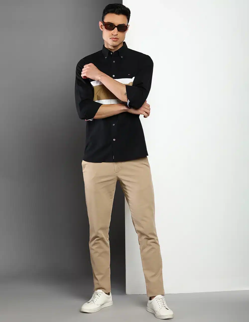 Colour Block Cotton Casual Shirt - Image 2