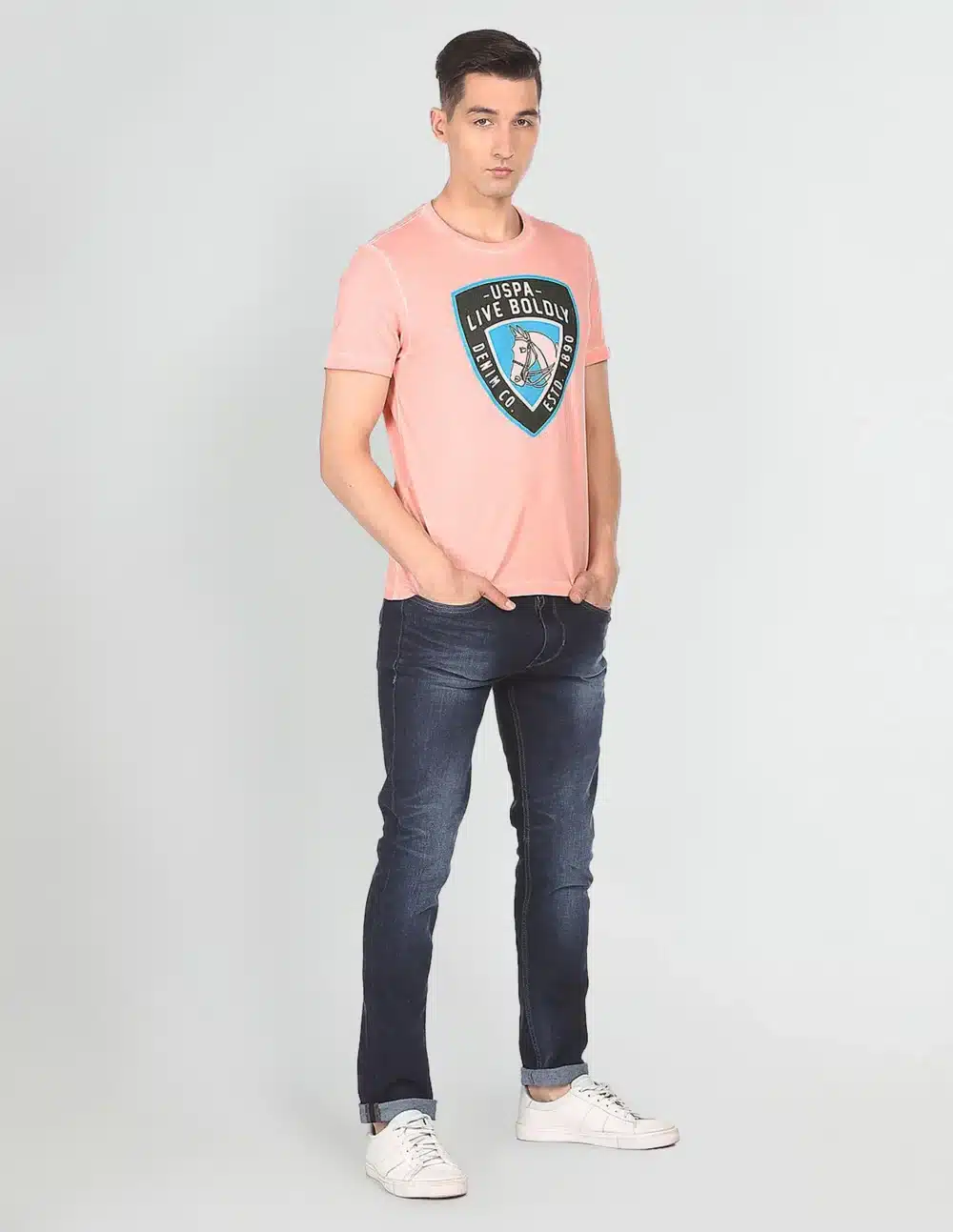 Men Coral Cotton Graphic Print T-Shirt - Image 3