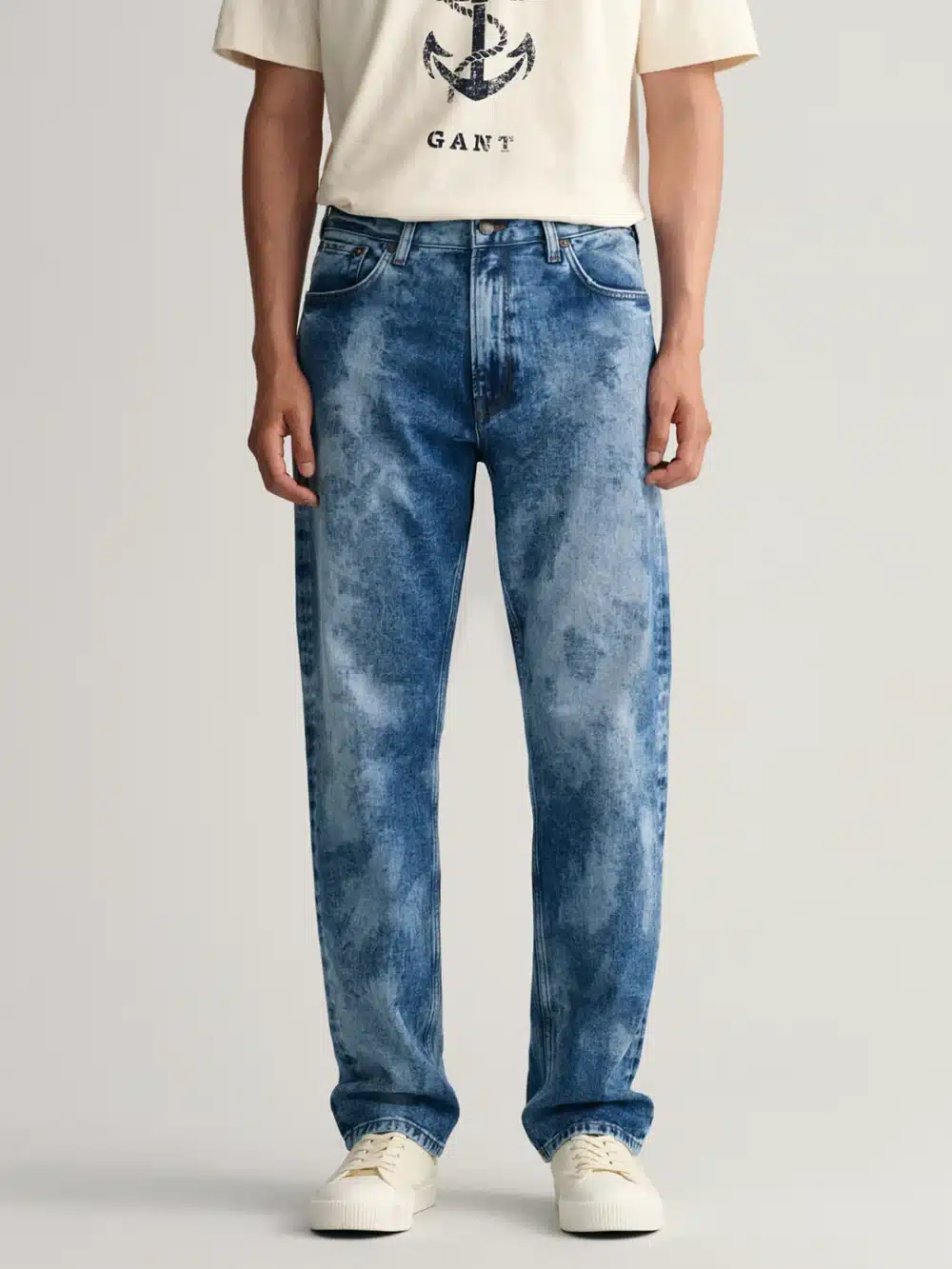 Men Bleached Heavy Fade Clean Look Pure Cotton Jeans