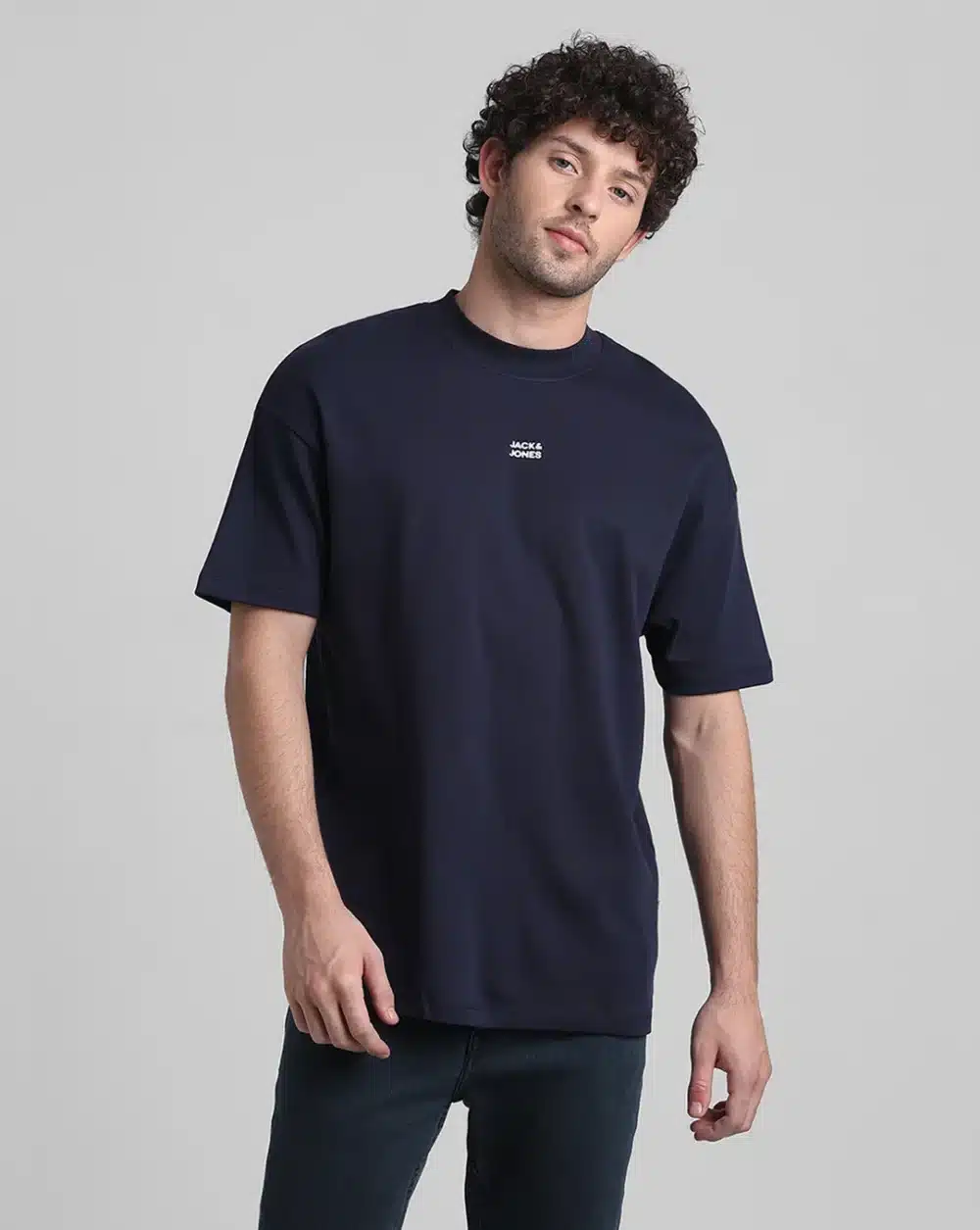 Navy Blue Graphic Printed T-Shirt - Image 3