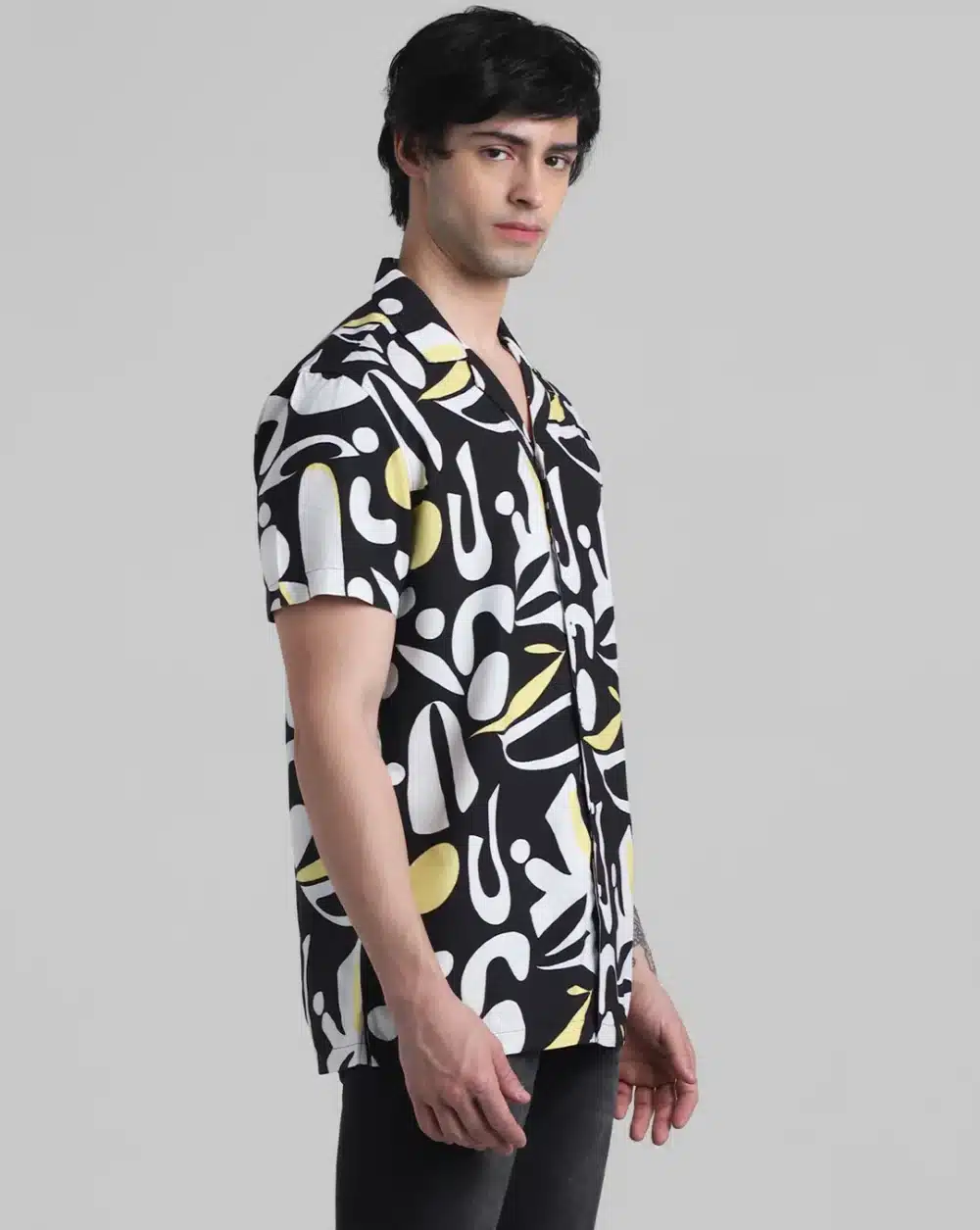 Black Print Shirt For Men - Image 3