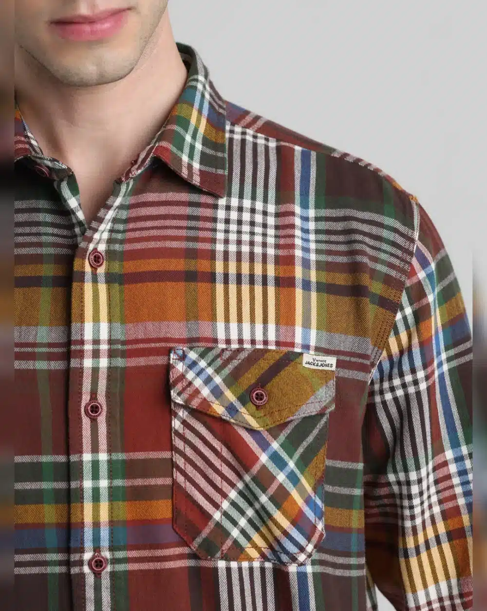 Brown Check Full Sleeves Shirt - Image 5