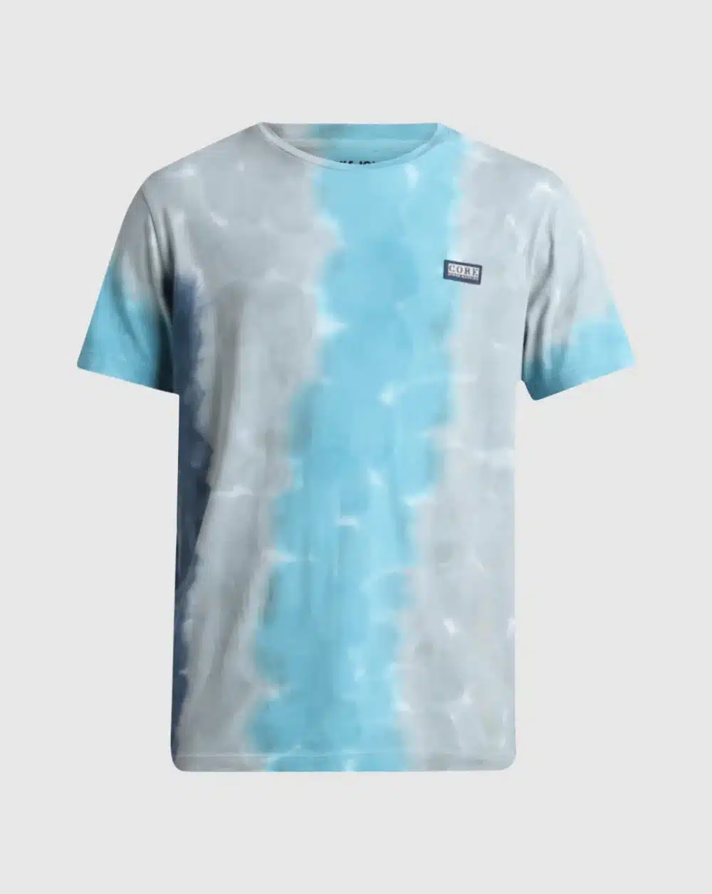 Blue & Grey Tie-dye Crew Neck T-Shirt - Image 6