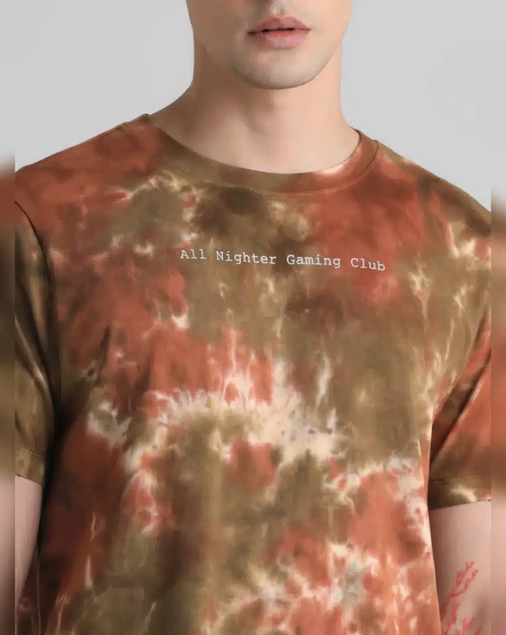 Brown Tie-Dye Crew Neck T-Shirt - Image 6