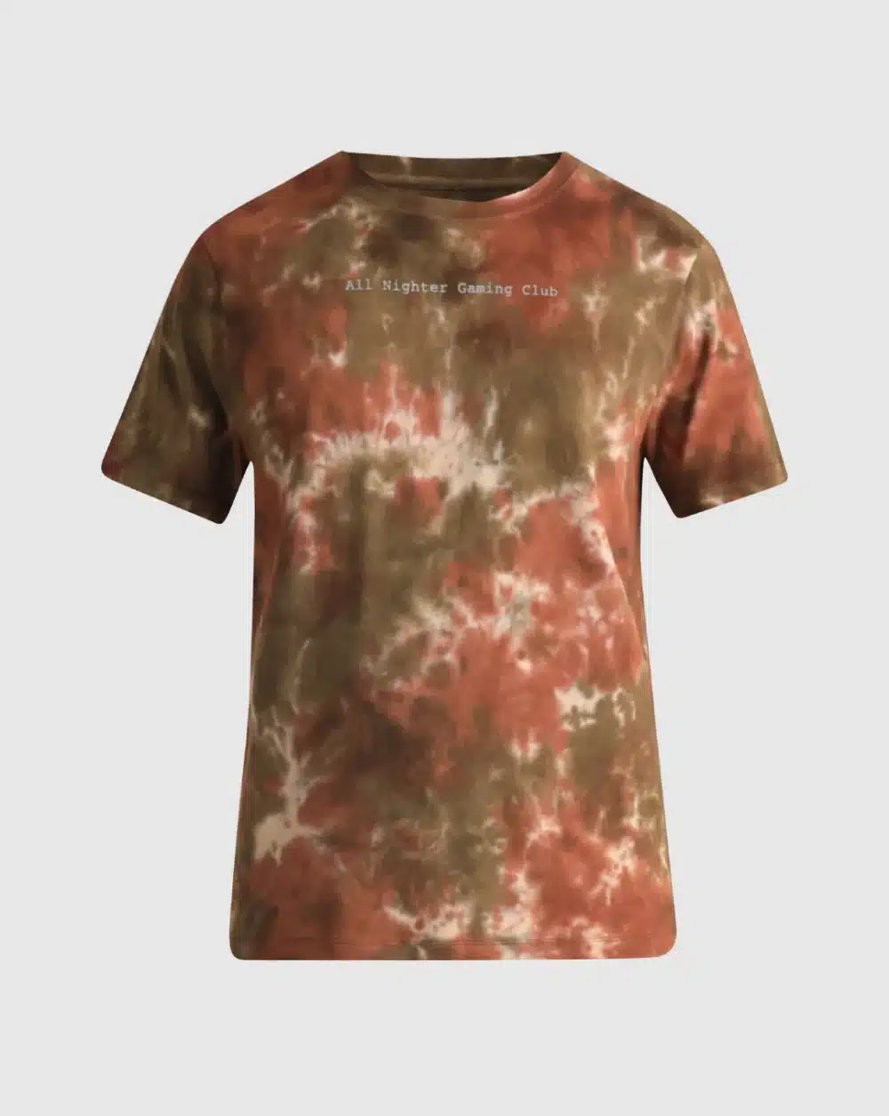 Brown Tie-Dye Crew Neck T-Shirt - Image 8