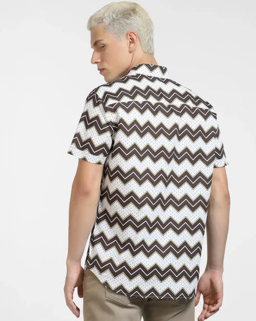 Abstract Print Short Sleeves Shirt - Image 5