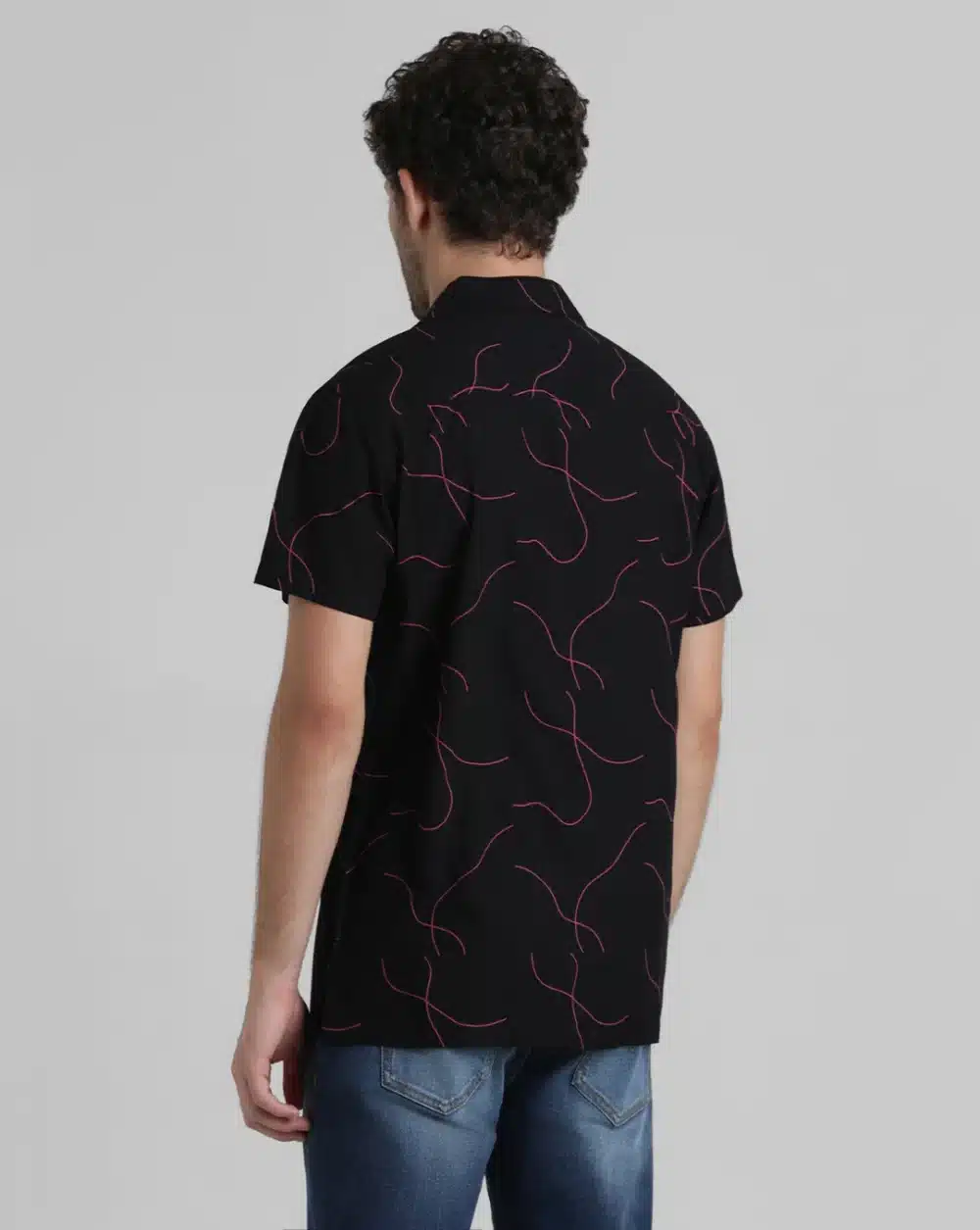 Black Abstract Print Shirt - Image 4