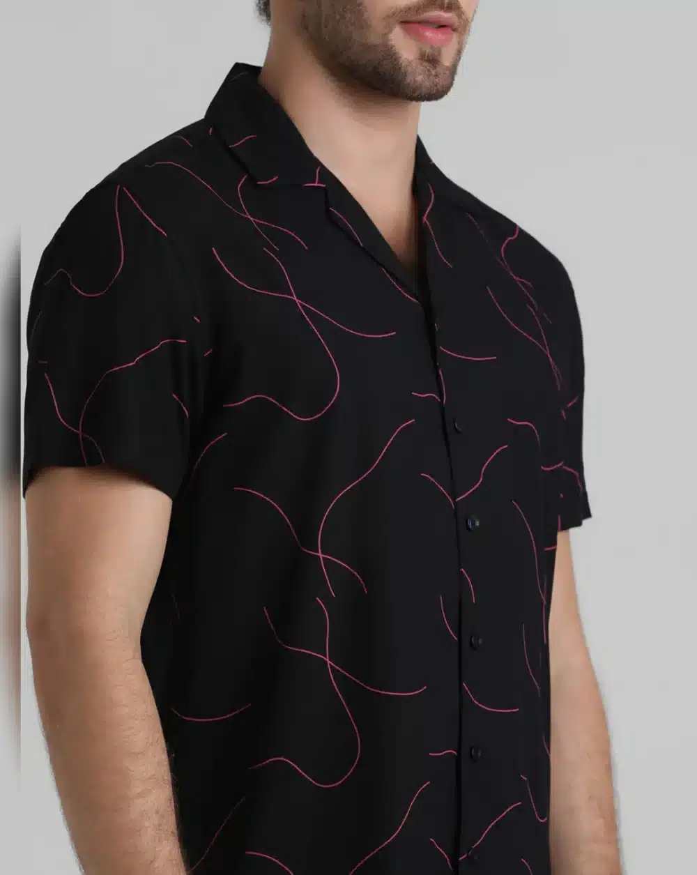 Black Abstract Print Shirt - Image 5