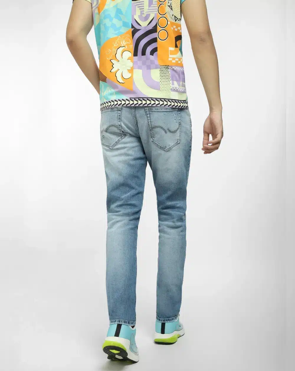 Light Blue Low Rise Distressed Glenn Slim Fit Jeans - Image 4