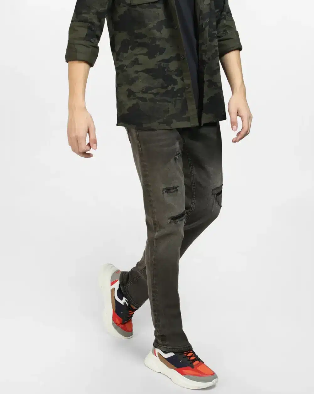 Black Low Rise Distressed Ben Skinny Jeans - Image 3