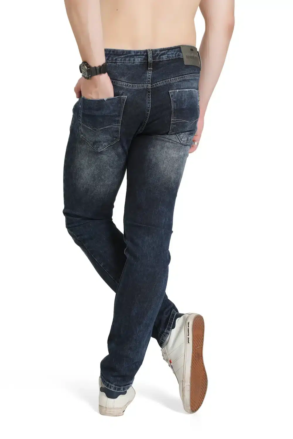 Slim Fit Cut Light Blue Stretch Fashion Jeans - Image 5