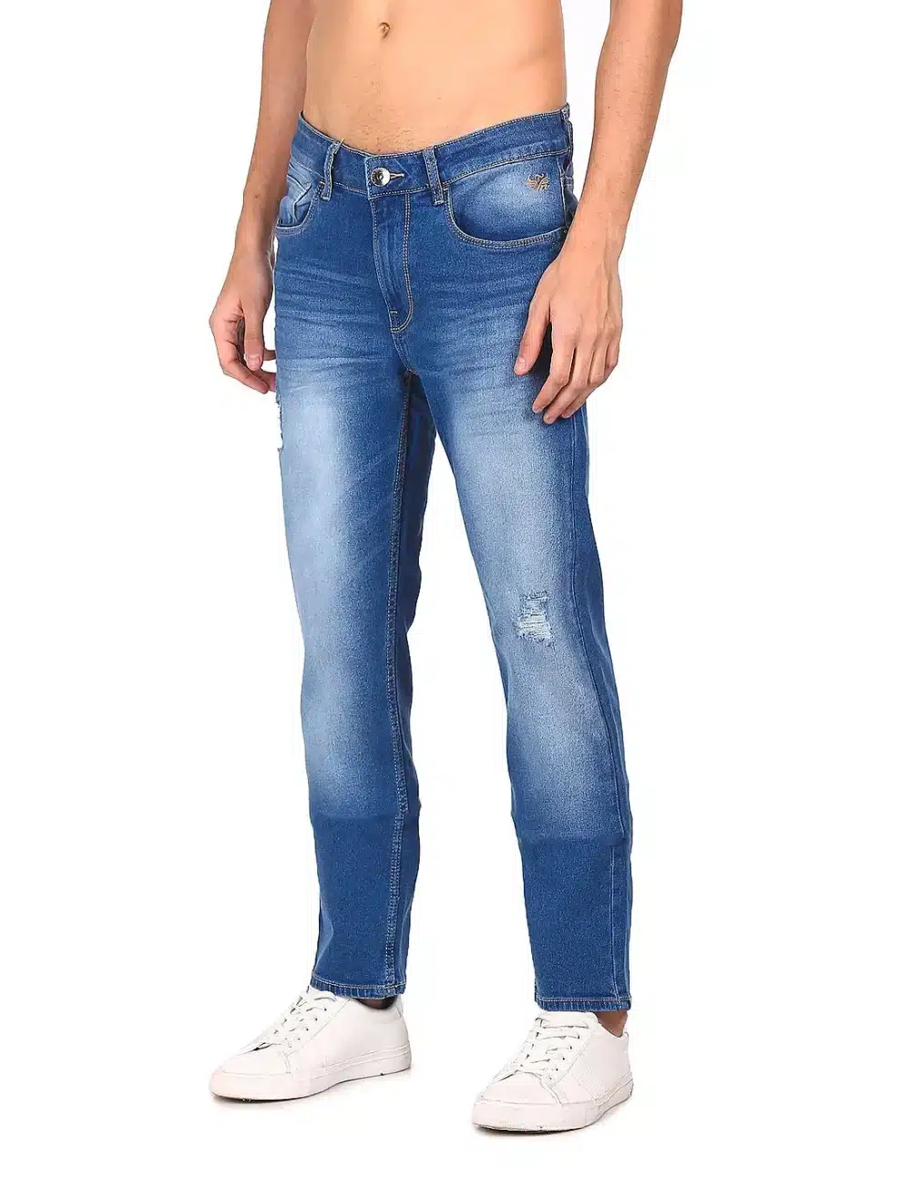 Men Blue Slim Tapered Fit Mid Rise Jeans - Image 3