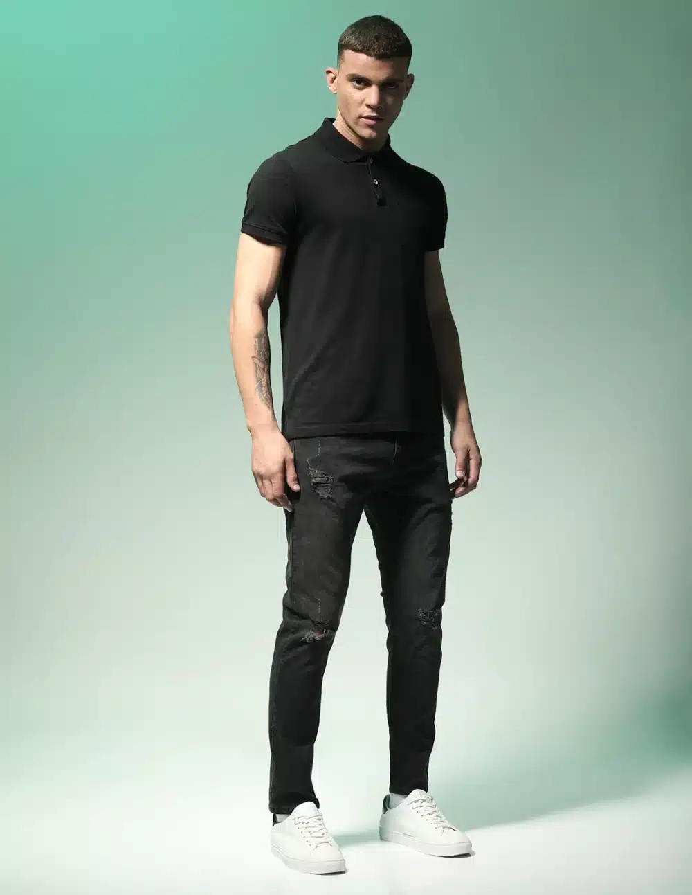 Slim Tapered Lightly Distressed Jeans - Image 3