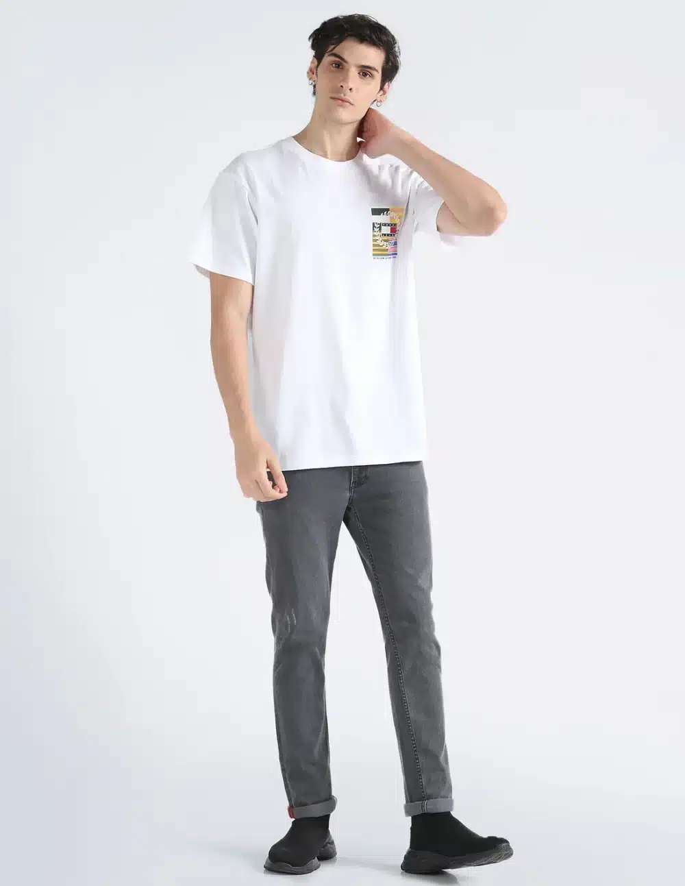 Men's Logo At chest White T-Shirt - Image 3