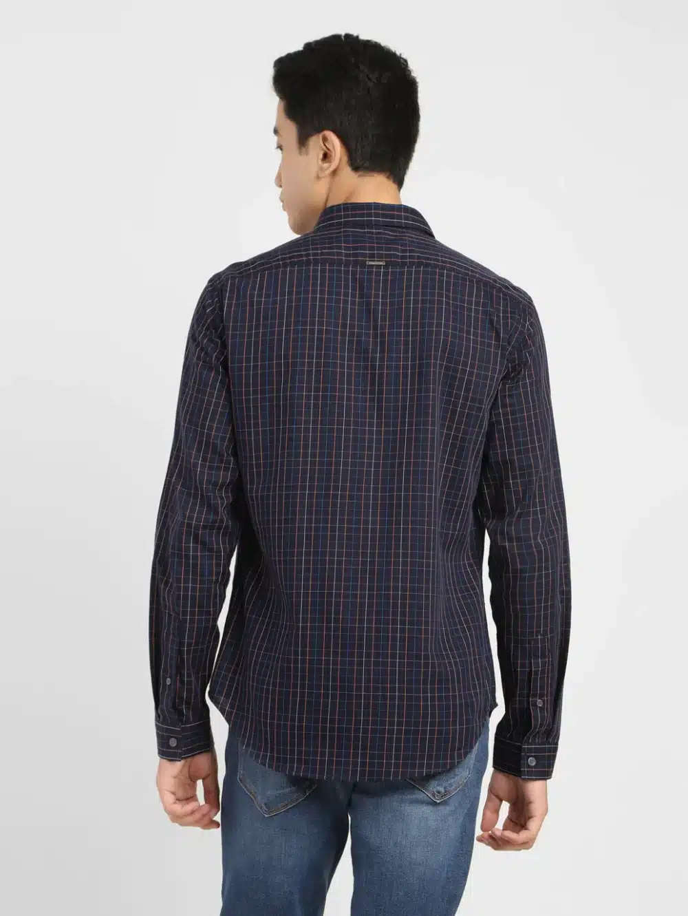 Men's Checkered Spread Collar Shirt - Image 3