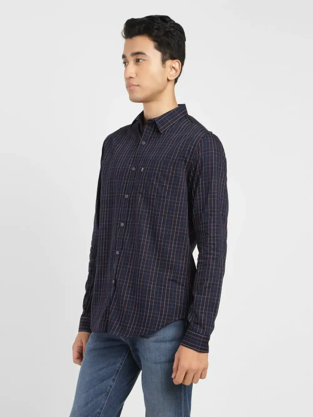 Men's Checkered Spread Collar Shirt - Image 4