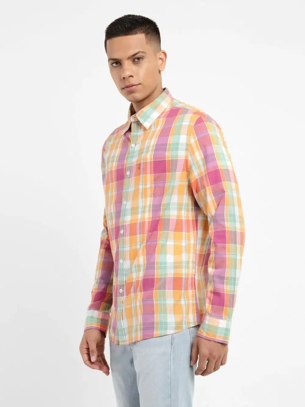 Checkered Slim Fit Shirt For Men's - Image 3