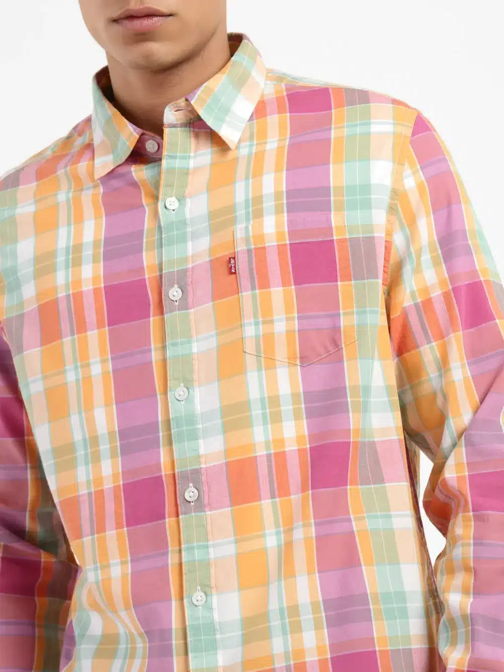 Checkered Slim Fit Shirt For Men's - Image 4